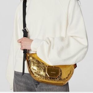 All Saints Metallic Gold Crossbody Bag